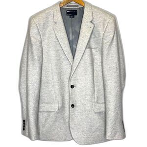 asos DESIGN Mens Wool‎ Blend Tweed Blazer Light Gray 42R Minimal Modern